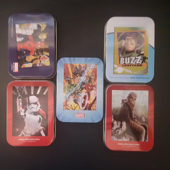 Lot of 5 - Various 50 Piece Mini Puzzle in Collectable Tin Can - Picture 2 of 4